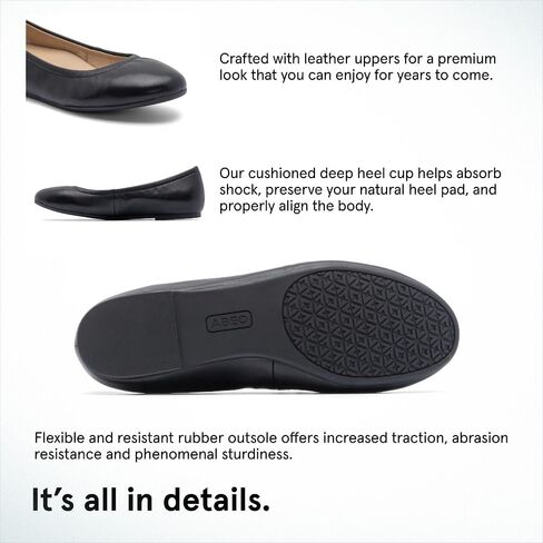 ABEO Promenade Ballet Flats Shoes for Women | Women's Flats | Ball of Foot Pain Relief | Built-in Metatarsal Pads Women | Ball of Foot Cushions for Women in Saudi Arabia