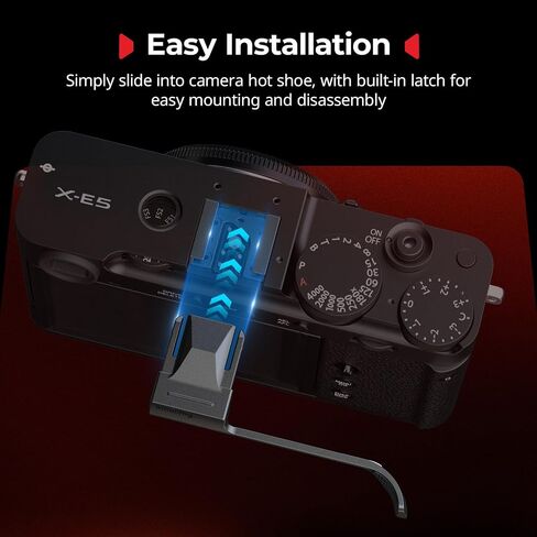 قبضة الإبهام الصغيرة مع غطاء الحذاء الساخن ل Fujifilm X -E5 (أسود) - 5452 in Saudi Arabia