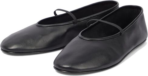 Women's Elastic Leather Ballet Flats Round-Toe Slim Strap Ballerina Shoes Comfortable Mary Jane Flat Shoe in Saudi Arabia