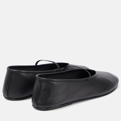 Women's Elastic Leather Ballet Flats Round-Toe Slim Strap Ballerina Shoes Comfortable Mary Jane Flat Shoe in Saudi Arabia