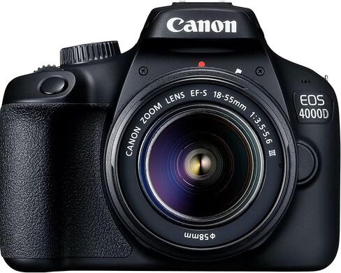 Canon EOS 4000D / Rebel T100 DSLR Camera w/EF-S 18-55mm F/3.5-5.6 Zoom Lens + 64GB Memory + Stabilizing Grip + Software Pack +More (Value Bundle) (Renewed) in Saudi Arabia