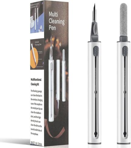 Cleaner Kit for AirPods, 3-in-1 Multifunctional Bluetooth Earbuds Cleaning Pen for AirPods Pro with Sponge, Brush, Metal Tip in Saudi Arabia
