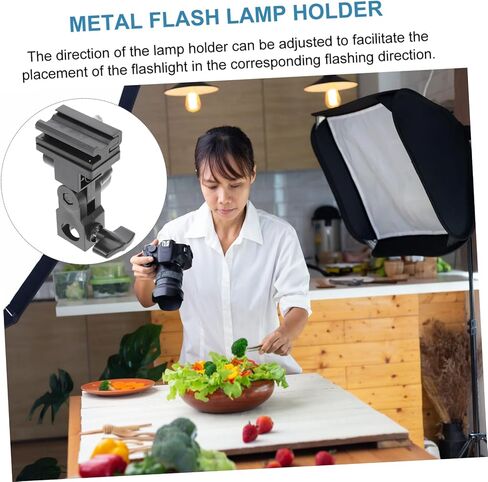 Adjustable Flash Lamp Bracket Photography Accessories with Screw Tightening for Stable Multi Directional Light Stand Mount Compatible with All Flash Types for Outdoor Photographers in Saudi Arabia