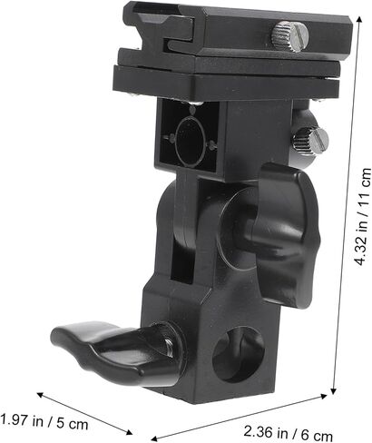 Adjustable Flash Lamp Bracket Photography Accessories with Screw Tightening for Stable Multi Directional Light Stand Mount Compatible with All Flash Types for Outdoor Photographers in Saudi Arabia