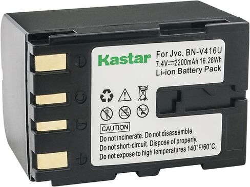 استبدال بطارية Kastar BN-V416 2 حزمة من JVC GR-D34US ، GR-D40 ، GR-D43 ، GR-D47 ، GR-D50 ، GR-D51 ، GR-D53 ، GR-D54 ، GR-D60 ، GR-D61 ، GR-D63 ، GR-D65 ، GR-D-D70US ، GR-D71 ، GR-D71US in Kuwait