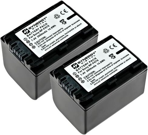 Synergy Digital Camcorder Batteries, Compatible with Lenmar LISH70 Camcorder Batteries (li-ion, 7.4V, 1800 mAh), Set of 3 in Saudi Arabia