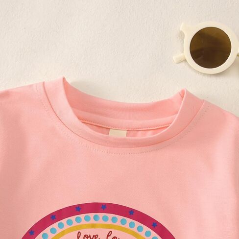 CM C & M Wodro Hello قميص روضة الأطفال للبنات Baby Rainbow Heart اليوم الأول من المدرسة T-Shirt Back to School Gift Outfit in Saudi Arabia