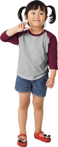 Ma Croix Infants & Juniors 3/4 Raglan Sleeve Baseball Shirt Slim Comfort Fit Jersey Kids Toddlers Tee in Kuwait