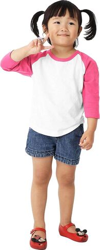 Ma Croix Infants & Juniors 3/4 Raglan Sleeve Baseball Shirt Slim Comfort Fit Jersey Kids Toddlers Tee in Kuwait