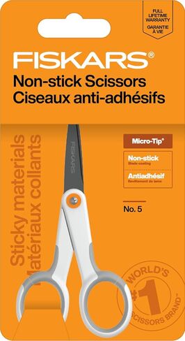 Fiskars Premier No. 5 Micro-Tip Orange-Handled Fabric Scissors - Double Loop Handle - Sewing and Craft Scissors - Orange in Kuwait