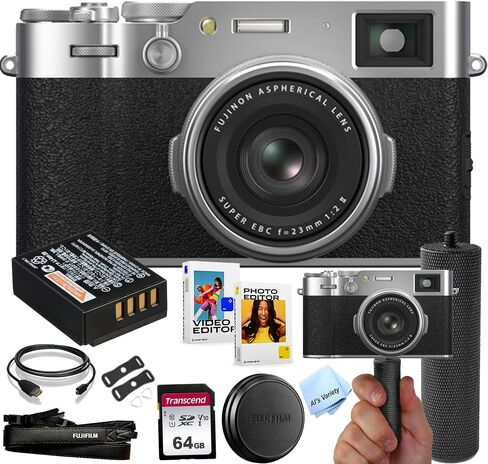 الكاميرا الرقمية Fujifilm X100VI (Silver) + 64 جيجابايت من الذاكرة + حزمة برامج الاستقرار + أكثر (حزمة القيمة) in Saudi Arabia