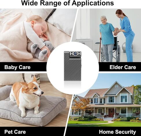Mini Wireless Camera HD 180° Rotating Cameras Smallest WiFi Security Camara, Portable Nanny Cam Night Vision Tiny Rotatable Cams for Home Room Office Indoor Outdoor (Silver) in Kuwait