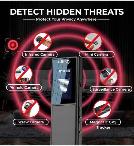 Hidden Camera Detectors – 2025 Spy Camera Finder, Hidden Bug & Camera Detector, Magnetic GPS Finder & RF Detector with LCD Screen – Wireless Signal Detector, IR Lens Finder for Travel & Office in Saudi Arabia