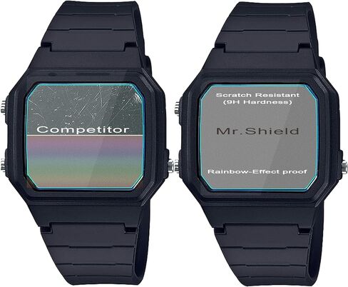 Mr.Shield Screen Protector متوافق مع سلسلة CASIO W-217H / W217H [الزجاج المقسى] [3 عبوات] [زجاج اليابان مع صلابة 9H] in Kuwait