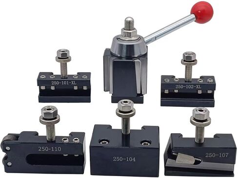 6pcs Axa Wedge type Quick Change Tool Post مع حاملي الأدوات لمخرطة Swing Dia 6-12 "، 250-111 (6pc-xl). in Saudi Arabia