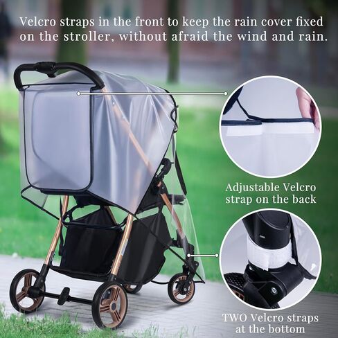 Bemece Universal Stroller Rain Cover - حماية الطقس المقاومة للرياح مقاومة للماء درع وميداني من الغبار والثلوج مع شبكة تهوية تنفس واضحة واضحة إكسسوارات السفر الطفل in Kuwait