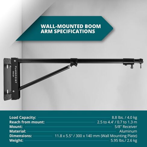 Flashpoint Wall-Mounted Boom Arm, 2.5-4.4' in Saudi Arabia