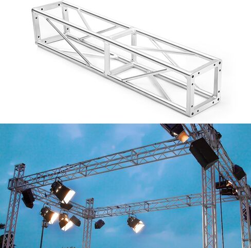 Tandefio 2 Meter 6.56 ft Square 8" x 8" Box Truss Silver Trussing Aluminum Lighting Stage Truss with Hardware, 500 Pounds Load Capacity in Saudi Arabia