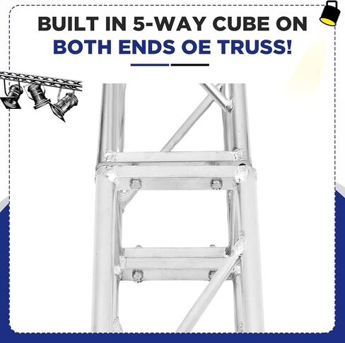 Tandefio 2 Meter 6.56 ft Square 8" x 8" Box Truss Silver Trussing Aluminum Lighting Stage Truss with Hardware, 500 Pounds Load Capacity in Saudi Arabia