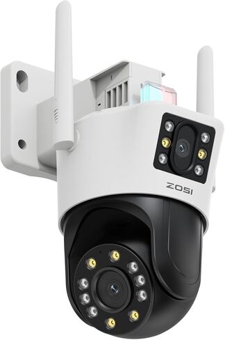 Zosi C298 4MP مزدوج العدسة (2MP+2MP) WIFI WIFI PT كاميرا أمان أمنية في الهواء الطلق ، 360 عرض الكاميرا/الإمالة ، الكشف عن الإنسان/المركبات ، الرؤية الليلية الملونة ، صفارة الإنذار الأضواء ، الحديث في اتجاهين ، تخزين بطاقة الذاكرة in Kuwait