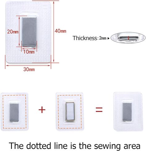 8 Sets Hidden Magnetic Snap,Invisible Magnets Sew in PVC for thin Fabrics in Saudi Arabia