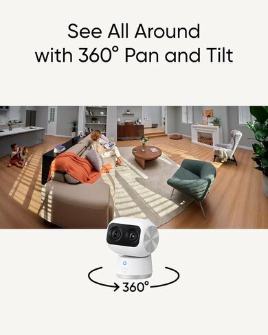 Eufy Security Indoor Indoor Cam S350 مع عرض ذكي E10 ، والكاميرات المزدوجة ، وكاميرا أمان UHD 4K مع 8 × Zoom ، وكاميرا 360 درجة ، ورصد الطفل ، وكاميرا الحيوانات الأليفة ، والكشف عن الإنسان/الحيوانات الأليفة ، وتتبع الذكاء الاصطناعي ، 2.4 جم/5 جرام Wi-Fi ،  in Saudi Arabia