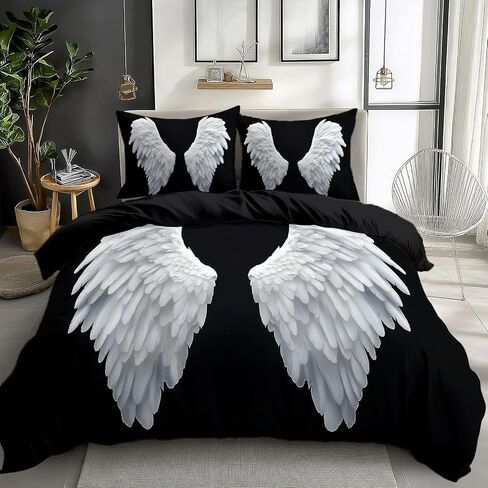 2pcs غطاء لحاف الأسود مجموعة ليدلر ، وغطاء لحاف ميكروفيه واحد ووسادة واحدة ، وفرة قطط قطط أمريكان للأطفال الفتيات والمراهقين ، وروابط الزاوية والشرطة in Saudi Arabia