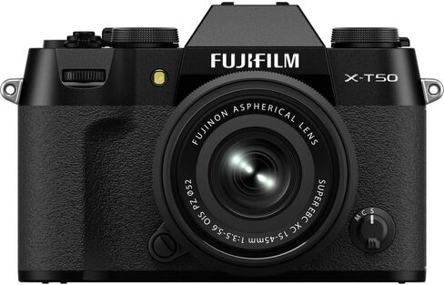 FUJIFILM X-T50 Mirrorless Camera with 15-45mm Lens (Black) Bundle, Includes: SanDisk 128GB Extreme PRO Memory Card, Spare Battery and More (6 Items) in Saudi Arabia