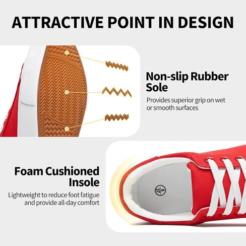 Rominz Women's White Canvas Sneakers Black Casual Non Slip Shoes Lightweight Comfortable Walking Shoes for Women in Saudi Arabia