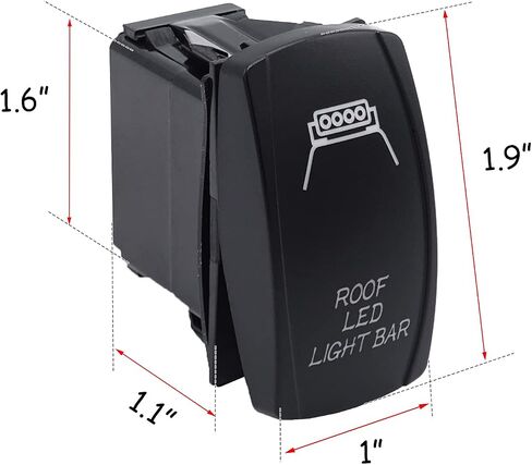XJMOTO LED Light Bar Rocker Switch 5 Pin 20A 12V Blue Backlit Compatible with UTV Polaris Ranger RZR XP Turbo Can Am Commander Maverick X3 in Kuwait