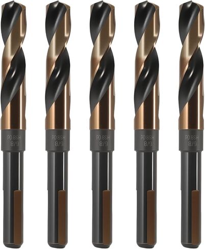 3 PCS 5/8 بوصة بتات الكوبالت الحفر HSSCO M35 فولاذ عالي السرعة ، 1/2 "عرقلة مخفضة وطول 6" ، نقطة تقسيم 135 درجة تعمل للحديد الزهر ، النحاس ، الألومنيوم ، سبيكة الزنك ، النحاس ، الفولاذ المقاوم للصدأ الفولاذ المقاوم للصدأ in Saudi Arabia