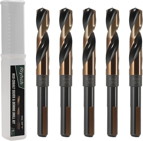 3 PCS 5/8 بوصة بتات الكوبالت الحفر HSSCO M35 فولاذ عالي السرعة ، 1/2 "عرقلة مخفضة وطول 6" ، نقطة تقسيم 135 درجة تعمل للحديد الزهر ، النحاس ، الألومنيوم ، سبيكة الزنك ، النحاس ، الفولاذ المقاوم للصدأ الفولاذ المقاوم للصدأ in Saudi Arabia