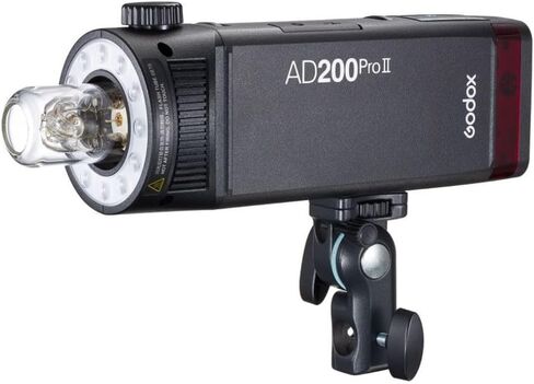 Godox Ad200 Pro II TTL Pocket Flash Kit مع H200J II و H200 II رؤوس فلاش ، عرض شاشة ملونة ومصباح نمذجة LED in Saudi Arabia