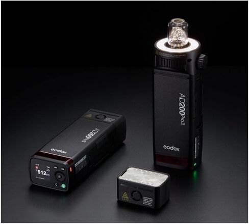 Godox Ad200 Pro II TTL Pocket Flash Kit مع H200J II و H200 II رؤوس فلاش ، عرض شاشة ملونة ومصباح نمذجة LED in Saudi Arabia