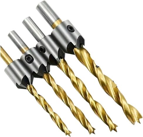 4pcs High Speed Steel Countersink Drill Bit Set 3-6mm Counter Sink Bit Fit for Wood Woodworking Carpentry Reamer with Hex Key Wrench in Saudi Arabia