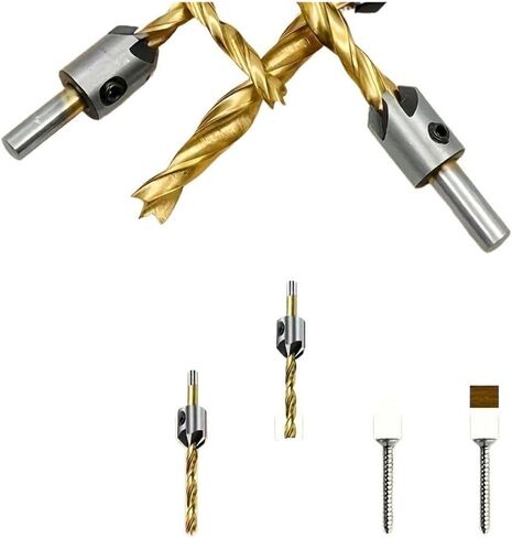4pcs High Speed Steel Countersink Drill Bit Set 3-6mm Counter Sink Bit Fit for Wood Woodworking Carpentry Reamer with Hex Key Wrench in Saudi Arabia
