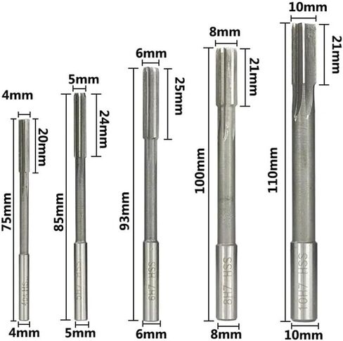 4/8/10/14PCS HSS Machine Reamer Seth7/H8 Shank strale Shuck Reamer Slot Slot Reamer 2MM-12mm Milling Cutter (4pcs 6-12mm set H8) in Saudi Arabia