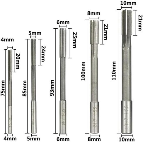 4/8/10/14PCS HSS Machine Reamer Seth7/H8 Shuk chuck reamer مستقيمة STALL SLOT REAMER 2MM-12MM MLING CUTTER (14pcs 2-9mm set H7) in Saudi Arabia
