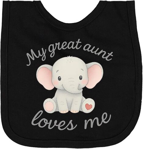 inktastic My Great Aunt Loves Me Elephant Newborn Bib in Saudi Arabia