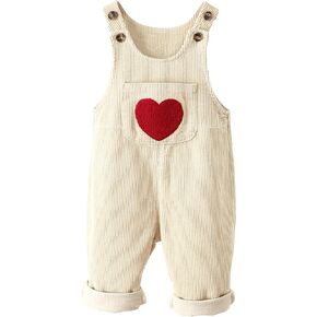 Happy Cherry Corduroy Dungarees Baby Overalls Cotton Button Suspender Loose Jumpsuit Trousers Girls Boys