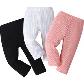 Baby Girl Infant 3 Pack Solid Pants and Casual Leggings