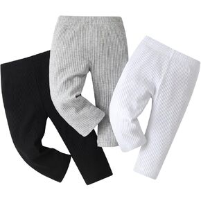 Baby Girl Infant 3 Pack Solid Pants and Casual Leggings