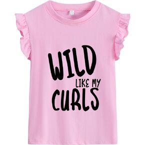 Girls Short Sleeve Shirts Toddler Casual Crewneck Ruffle T Shirt Kids Bee Tank Top Mermaid Gorgi Summer Tees 2-7 Years