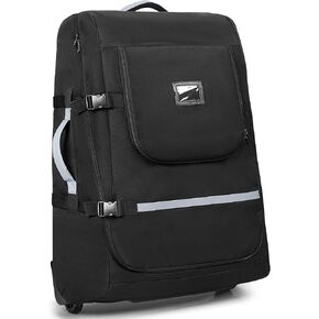 Stroller Travel Bag with Wheels Compatible with UPPAbaby Vista, Vista V2, Cruz V2, Rolling Gate Check Stroller Storage Bag for Airplane, with Dual Handles, Luggage Tag, Reflective Strip, Black