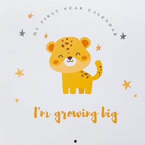 Baby First Year Calendar Keepsake Memory Calendar BONUS/W 75 Stickers – Gender Neutral | Family Tree | Journal Book to Record every special moment for Baby Boys & Baby Girls (LITTLE LION)