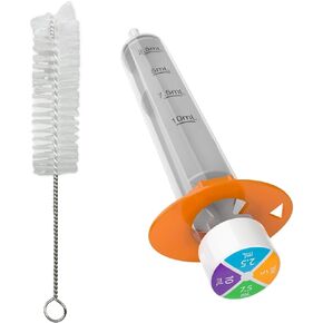 EZY DOSE Kids Baby Oral Syringe & Dispenser with Cleaning Brush, True Easy Design for Liquid Medicine, Easy to Control, 10 mL/2 TSP Color Coded, BPA Free, Made in the USA