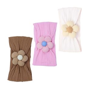 3 Pcs Baby Flower Headband, Nylon Baby Girl Headbands Soft Hairbands Baby Girl Accessories for Newborn Infant Toddler