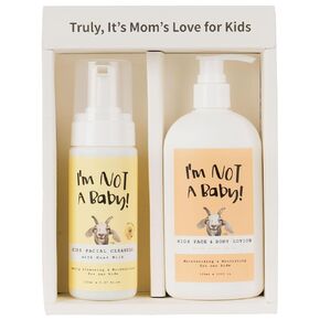 I'm NOT A Baby! Face Wash and Body Lotion Duo - Gentle Kids Face Wash with Goat Milk & Hypoallergenic Face & Body Lotion Skin Care Bundle for Sensitive Skin, 2 Items