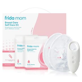 Frida Mom 2-in-1 Lactation Massager, Multiple Modes of Heat + Vibration for Clogged Milk Ducts, Increase Milk Flow, Breast Engorgement - USB Cord Included, White