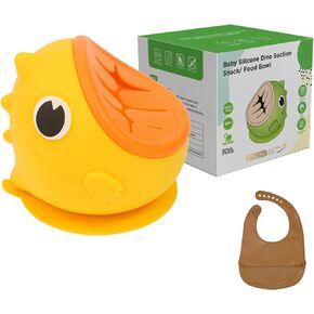 حاويات وجبات خفيفة للأطفال من السيليكون من دينو مع شفط للأطفال الصغار، أكواب وجبات خفيفة ناعمة وآمنة وخالية من مادة BPA مع مرايل سيليكون مجانية، باللون الأخضر. in Kuwait